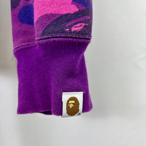 Bape Camo Shark Full Zip Hoodie 'Purple' | US M (Medium)