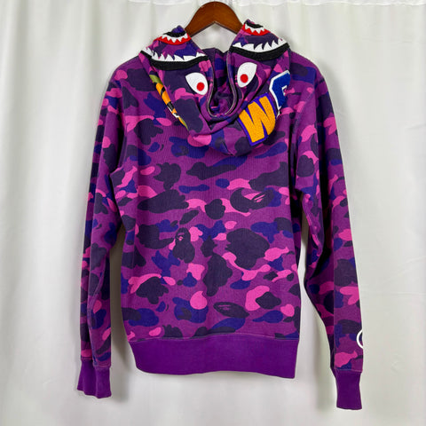 Bape Camo Shark Full Zip Hoodie 'Purple' | US M (Medium)