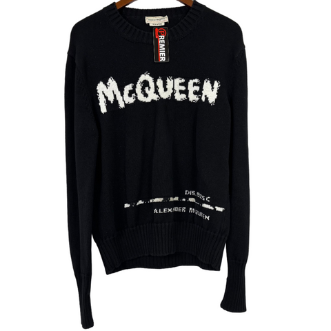 Alexander McQueen Graffiti Logo Sweater 'Black' | US M (Small)