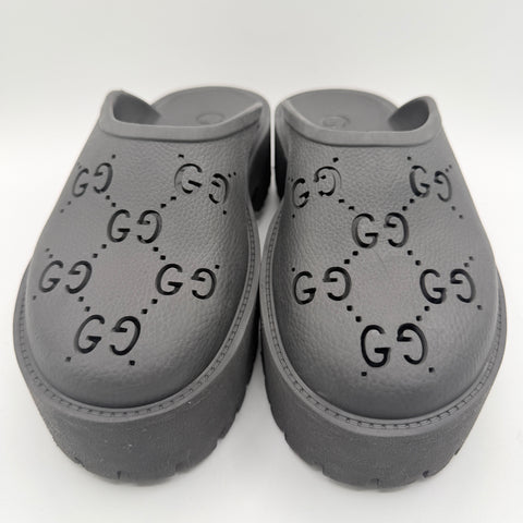 Gucci Platform Perforated G Sandal 'Black Rubber | EU W 39 / US W 9