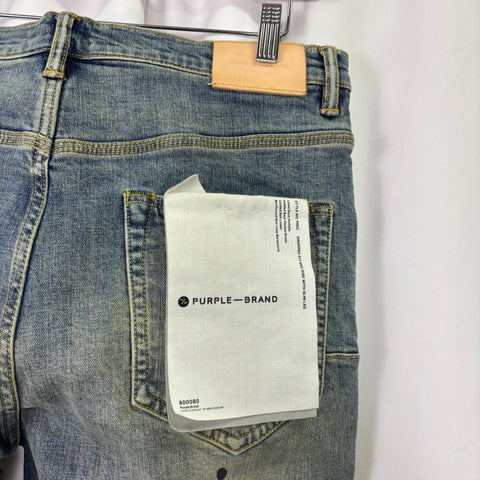 Purple Brand Paint Splatter Jeans 'Dirty Indigo' | US M (33")