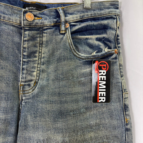 Purple Brand Oil Repair Jeans 'Dirty Denim' | US M (33")