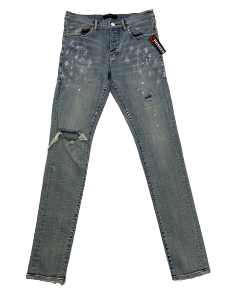 Purple Brand Paint Splatter Jeans 'Light Blue' | US M (30")