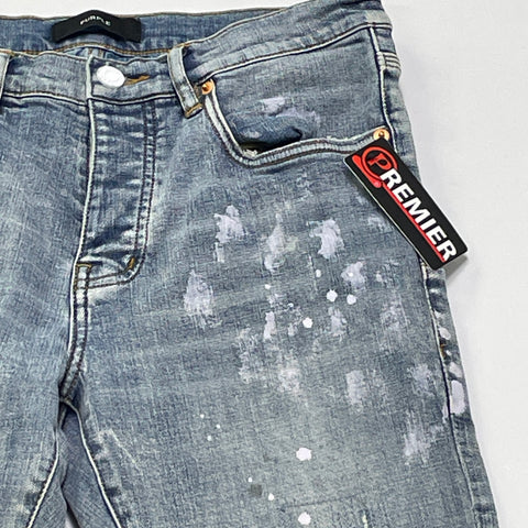 Purple Brand Paint Splatter Jeans 'Light Blue' | US M (30")