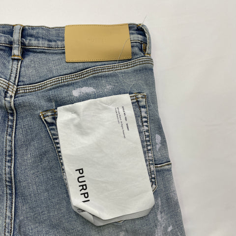 Purple Brand Paint Splatter Jeans 'Light Blue' | US M (30")