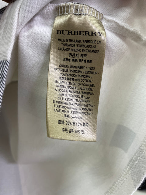 Burberry Stretch Cotton Checker Polo Shirt 'White Grey (Women)' | US (Small)