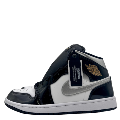 Air Jordan 1 Mid SE 'Patent Black White Metallic (2024)' | US M 8 (No Box)