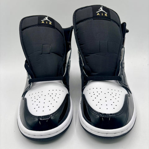 Air Jordan 1 Mid SE 'Patent Black White Metallic (2024)' | US M 8 (No Box)