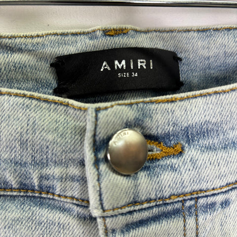 Amiri Distressed Skinny Jeans 'Light Blue' | US M (34")