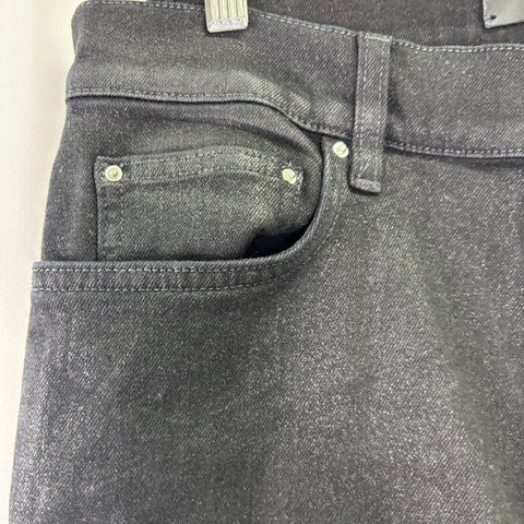 Amiri Staggered Logo Waxed Skinny Jeans 'Black' | US M (30")