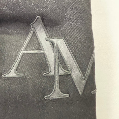 Amiri Staggered Logo Waxed Skinny Jeans 'Black' | US M (30")