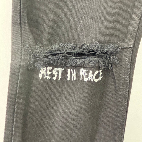 RTA Bryant Sinners Rest In Peace Rip Jeans 'Black' | US M (30")