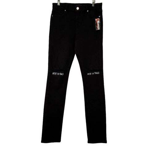 RTA Bryant Sinners Rest In Peace Rip Jeans 'Black' | US M (30")