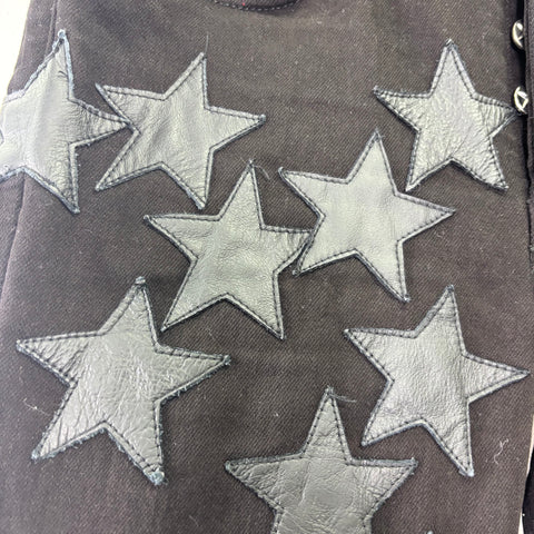 Amiri Chemist Leather Star Patched Jean 'Black' | US M (28")