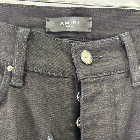 Amiri Chemist Leather Star Patched Jean 'Black' | US M (28")