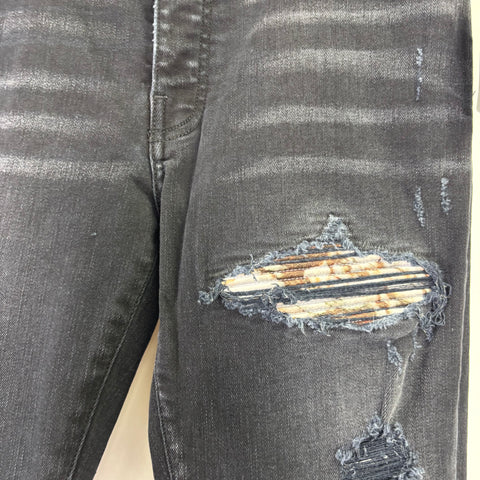 Amiri MX1 Ripped Patch Jeans 'Faded Black' | US M (32")
