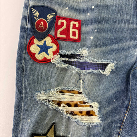 Amiri Art Patch Painted Jeans 'Indigo' | US M (31")