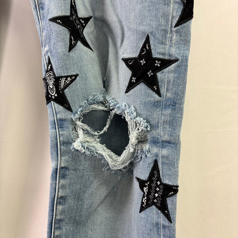 Amiri Chemist Star Patch Jeans 'Light Blue' | US M 36