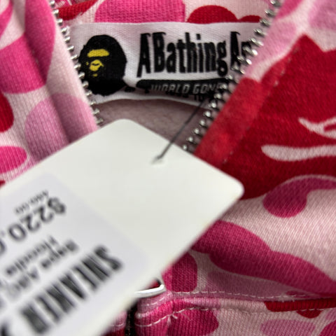 Bape ABC Shark Camo Full Zip Hoodie 'Pink' | US M (Large)