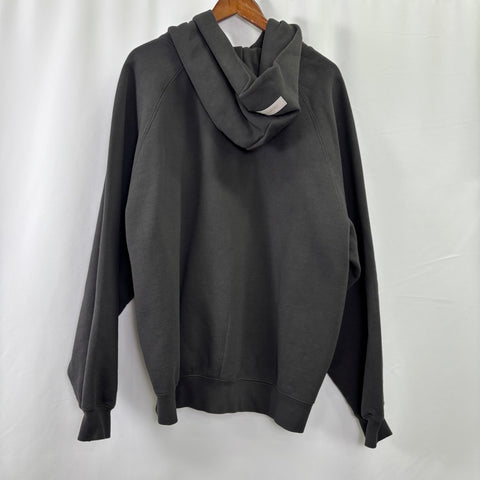 Essential x Fear Of God 1977 Logo Print Hoodie 'Iron Black' | US M (Large)