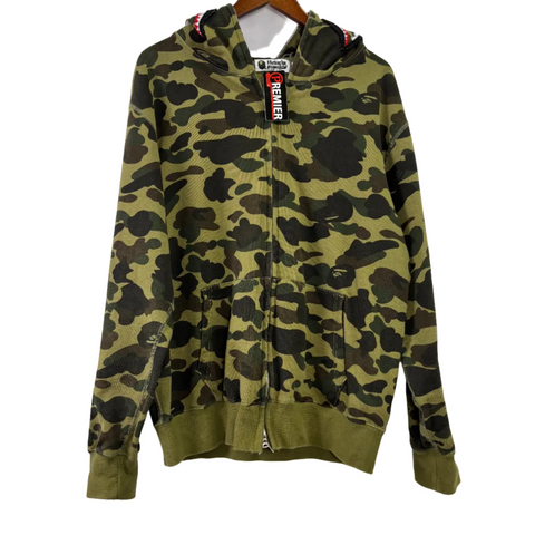 Bape 1st Camo Shark Full Zip Hoodie 'Green' | US M (Large)