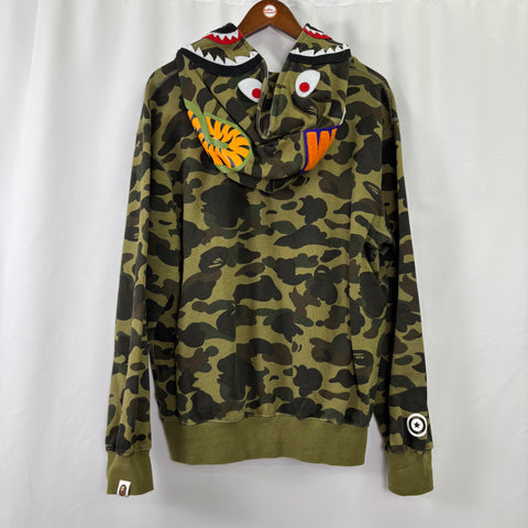 Bape 1st Camo Shark Full Zip Hoodie 'Green' | US M (Large)