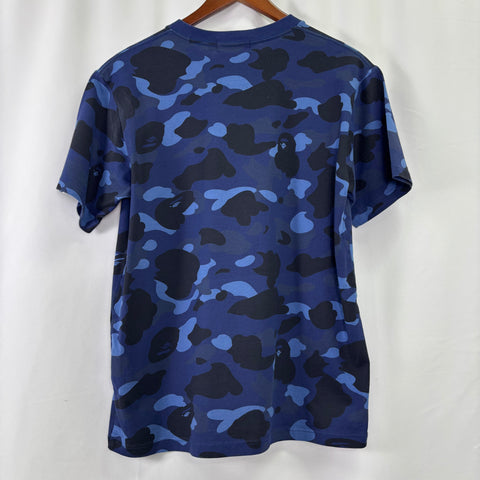 A Bathing Ape Camo College Tee 'Blue' | US M (Medium)
