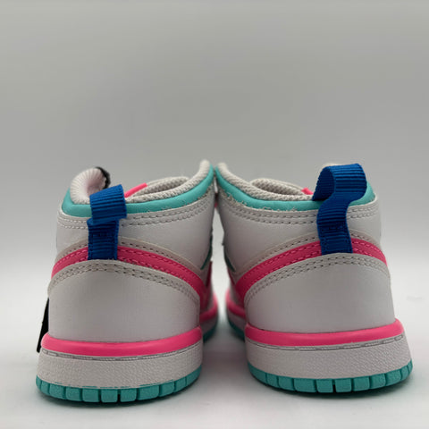 Air Jordan 1 Retro Mid 'White Pink Green Soar (TD)' | US 9C (No Box)