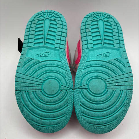 Air Jordan 1 Retro Mid 'White Pink Green Soar (TD)' | US 9C (No Box)