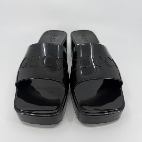 Gucci 60mm Slide Sandal 'Black Rubber' | EU W 41 / US W 11