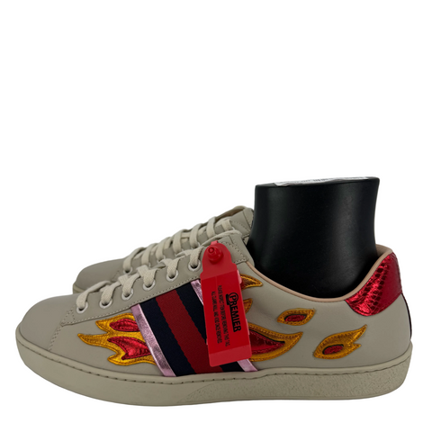 Gucci Ace Flames Low 'Beige' | US M 7.5 / EU M 40.5