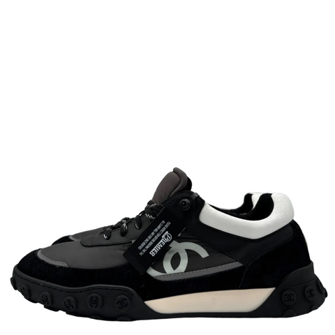 Chanel Fabric Calfskin Suede CC Sneaker 'Black White Grey' | EU M 41.5 / US M 8.5