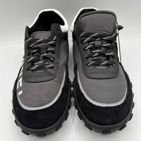 Chanel Fabric Calfskin Suede CC Sneaker 'Black White Grey' | EU M 41.5 / US M 8.5