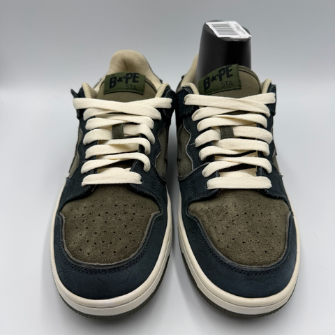 A  Bathing Ape Bape SK8 Sta ` Navy Khaki Grey' | US M 10