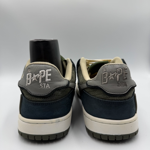 A  Bathing Ape Bape SK8 Sta ` Navy Khaki Grey' | US M 10