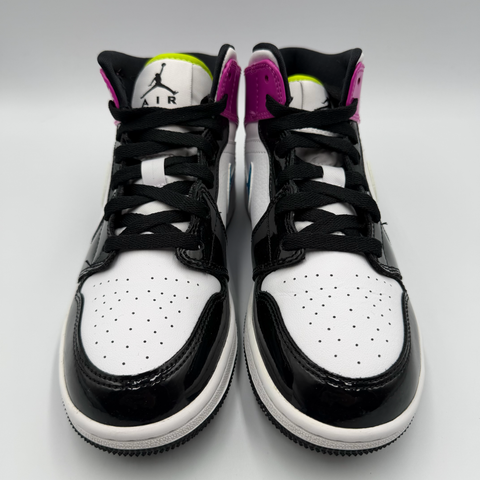 Jordan 1 Mid GS `White Black Cyber Pink (2020)` | GS 4Y