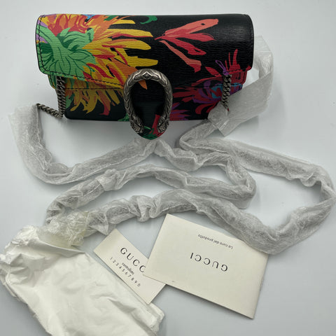 Gucci x Ken Scott Dionysus Black Pink 'Jenny Flower Multicolor' Leather Shoulder Handbag | Mini
