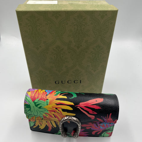 Gucci x Ken Scott Dionysus Black Pink 'Jenny Flower Multicolor' Leather Shoulder Handbag | Mini