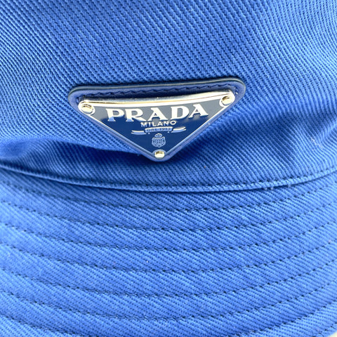 Prada Cotton Canvas Bucket Hat 'Royal Blue' | MED