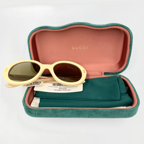 Gucci 54MM Round Acetate Full Rim Sunglasses 'Yellow/Cream/Gold' | 54/22/140 OS