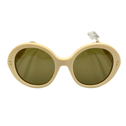 Gucci 54MM Round Acetate Full Rim Sunglasses 'Yellow/Cream/Gold' | 54/22/140 OS