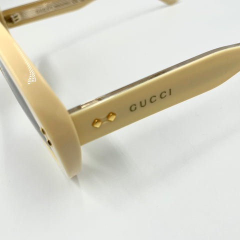 Gucci 54MM Round Acetate Full Rim Sunglasses 'Yellow/Cream/Gold' | 54/22/140 OS