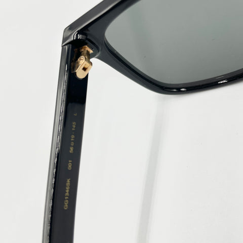Gucci Polarized Rectangle 56MM Sunglasses 'Black / Gold Hardware' | OS