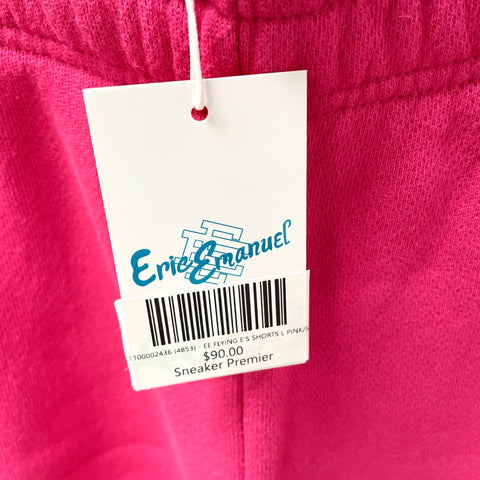 Eric Emmanuel Flying EES 100% Cotton Shorts 'Neon Pink / Reflective Gray Logo' | US LG