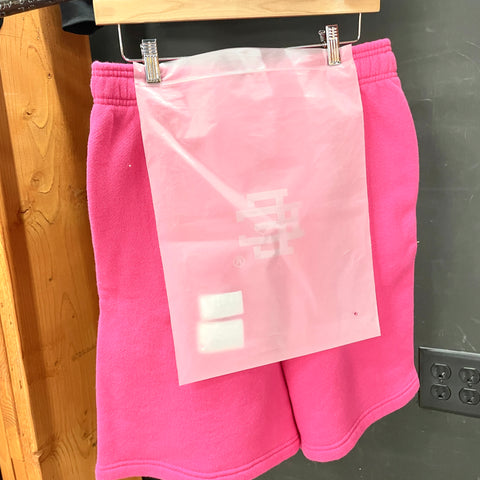 Eric Emmanuel Flying EES 100% Cotton Shorts 'Neon Pink / Reflective Gray Logo' | US LG