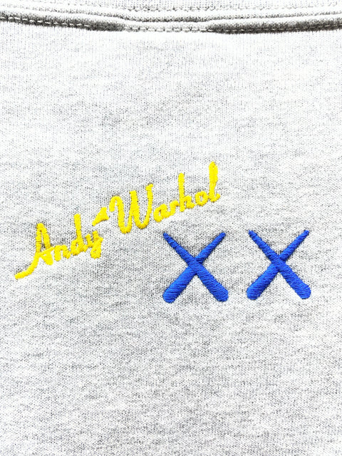 Uniqlo KAWS x Andy Warhol Crewneck Sweatshirt 'Peel Here Gray' | US LG