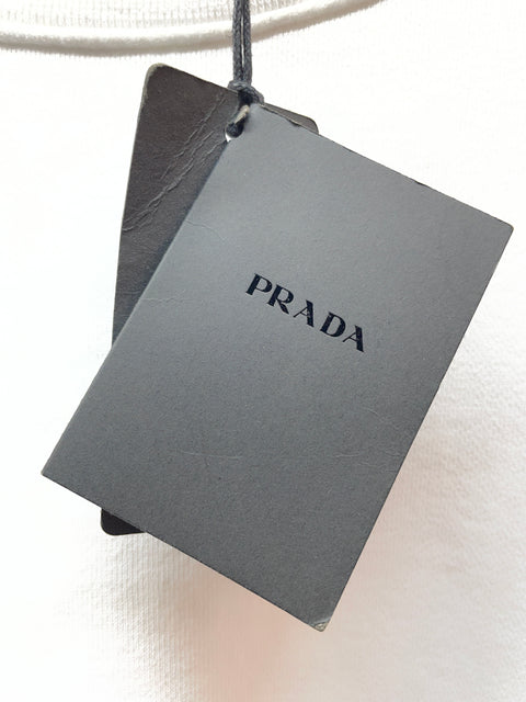 Prada Pocket Crew Nylon/Cotton Shirt 'White' | SM