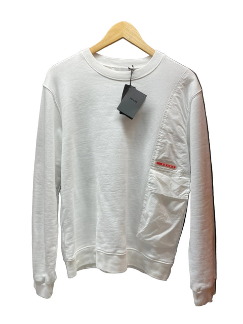 Prada Pocket Crew Nylon/Cotton Shirt 'White' | SM