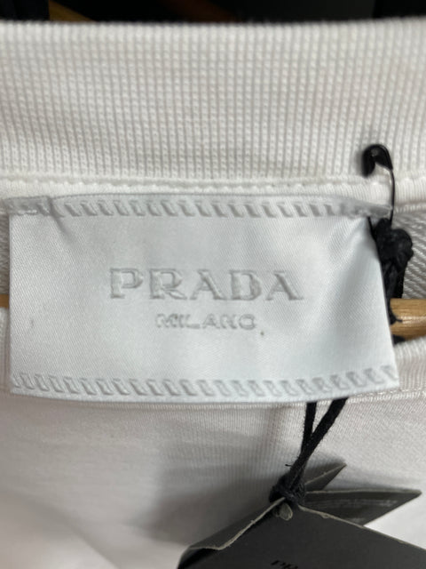 Prada Pocket Crew Nylon/Cotton Shirt 'White' | SM