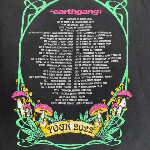 Comfort Colors Earth Gang 2022 Tour Graphic Tee Shirt 'Most Likely to Smoke Weed' | US XL